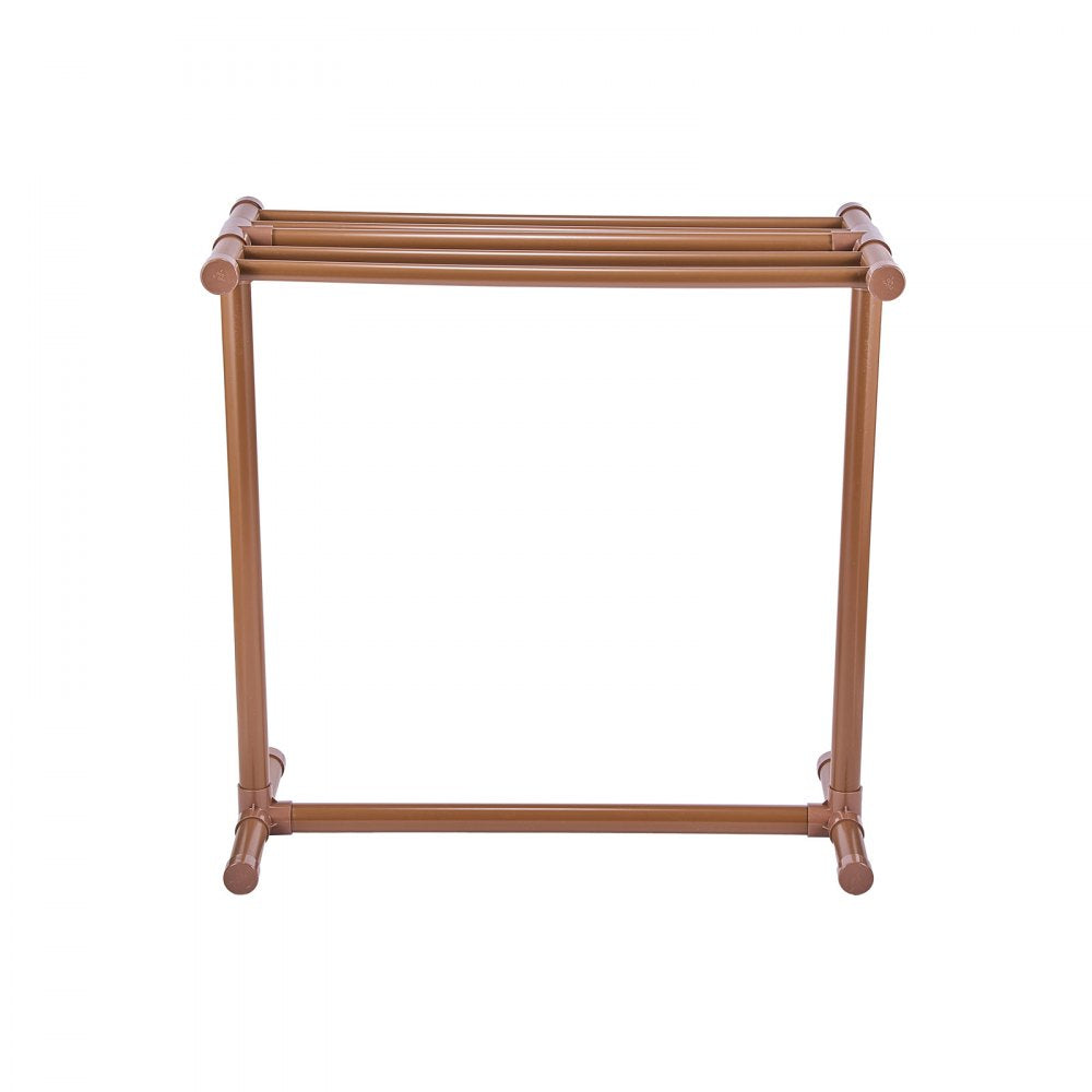 VEVOR Towel Rack, 5 Bars Outdoor PVC Towel Holder, Floor Standing Pool Towel Hanger Stand with Clips, Bag & Hook, Outdoor Indoor Quilt Drying Rack Organizer, Ideal for Poolside, Bathroom, Spa, Brown