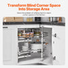 VEVOR Swing Left Blind Corner Cabinet, Pull Out Organizer for 36 inch Width Blind Cabinet, 2 Tier Height Adjustable Swing Tray, Soft Close Kitchen Cloud Blind Organizer, Left Open