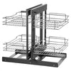 VEVOR Min 15"W Opening Blind Corner Pull Out Organizer, 2 Tier 4 Shelf Kitchen Cabinet Organizer, Chrome Carbon Steel Storage Basket, Slide Out Storage Organizer, Left & Right Open Compatible