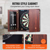 VEVOR Dartboard and Cabinet Set, Ready-to-Play Bundle Official Size Dartboard Cabinet, Steel Tip Dart Hideaway Cabinet, Features LED Light, Easy Assembly, Complete with All Accessory, for Cricket Game