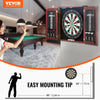 VEVOR Dartboard and Cabinet Set, Ready-to-Play Bundle Official Size Dartboard Cabinet, Steel Tip Dart Hideaway Cabinet, Features LED Light, Easy Assembly, Complete with All Accessory, for Cricket Game