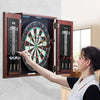 VEVOR Dartboard and Cabinet Set, Ready-to-Play Bundle Official Size Dartboard Cabinet, Steel Tip Dart Hideaway Cabinet, Features LED Light, Easy Assembly, Complete with All Accessory, for Cricket Game
