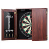 VEVOR Dartboard and Cabinet Set, Ready-to-Play Bundle Official Size Dartboard Cabinet, Steel Tip Dart Hideaway Cabinet, Features LED Light, Easy Assembly, Complete with All Accessory, for Cricket Game