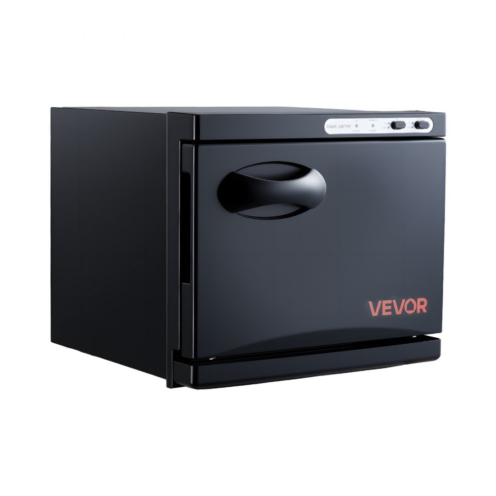 VEVOR Hot Towel Warmer, 1.76 gal Small Towel Warmer Cabinet with Clip & Stainless Steel Rack, Holds up 12 Towels, Portable All-Round Heating Cabinet for Spa, Barber, Manicures, Massage, Salon, Black