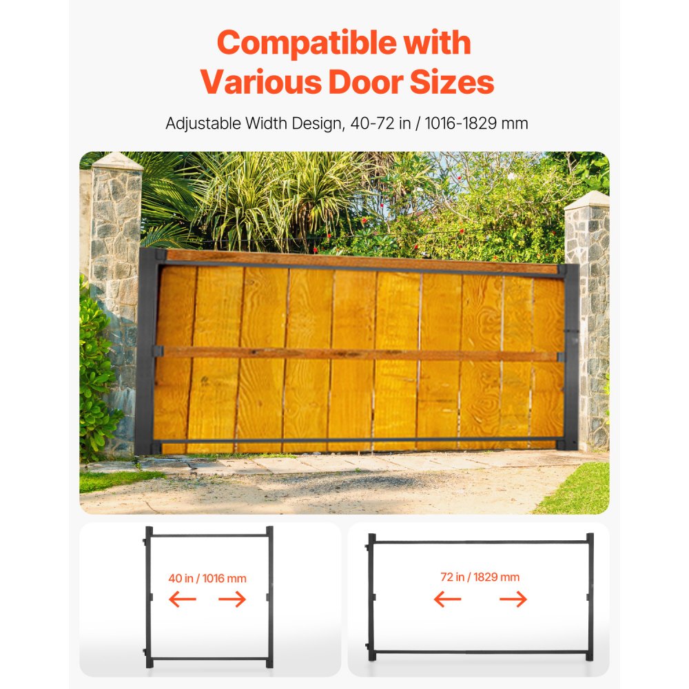 VEVOR Gate Building Kit, Fits 40 to 72 in Wide Openings, Up from 4 to 5 ft High Fence, Adjustable Gate Building Kit, Anti Sag Full Gate Frame Kit with Latch Lock and Screws, for Wooden Fence, Iron
