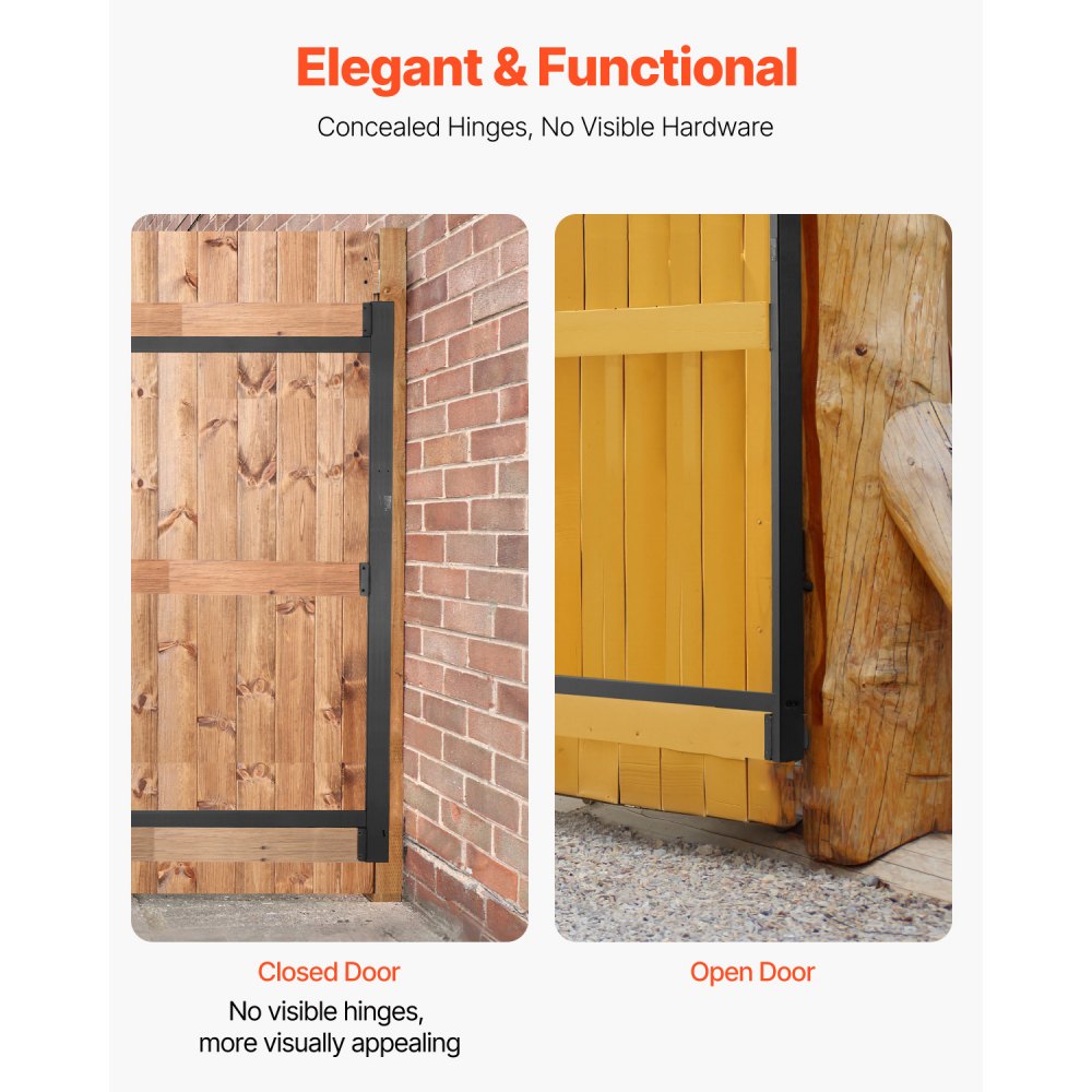 VEVOR Gate Building Kit, Fits 60 to 96 in Wide Openings, Up from 4 to 5 ft High Fence, Adjustable Gate Building Kit, Anti Sag Full Gate Frame Kit with Latch Lock and Screws, for Wooden Fence, Iron