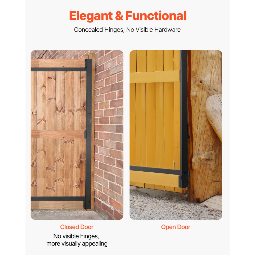 VEVOR Gate Building Kit, Fits 60 to 96 in Wide Openings, Up from 6 to 7 ft High Fence, Adjustable Gate Building Kit, Anti Sag Full Gate Frame Kit with Latch Lock, Screw, for Wooden Fence, Iron, Black