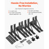 VEVOR Gate Corner Brace Bracket, 2 Sets, Anti Sag Gate Frame Hardware Kit, Gate Frame Brace Bracket with Latch Lock, Screws, for Shed Doors, Corral Gates, Driveway Gates, Stable Gates, Iron, Black