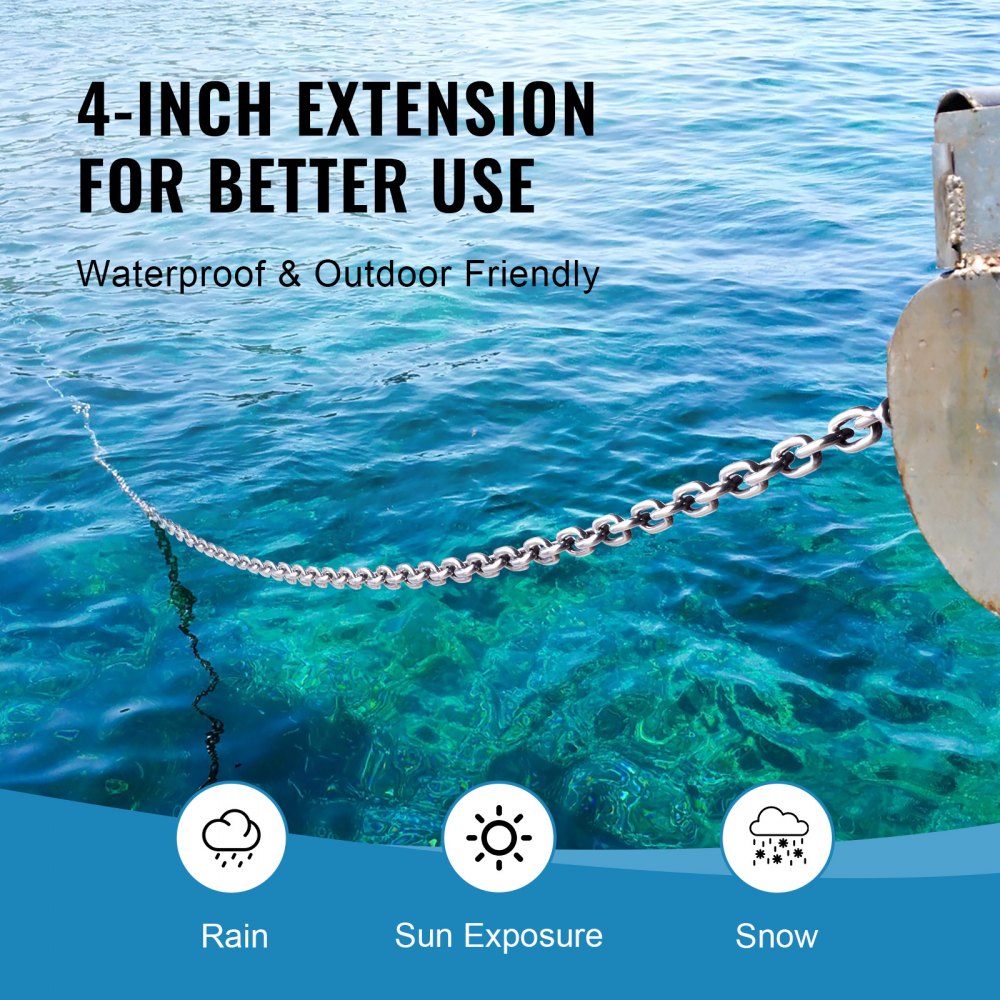 VEVOR Boat Anchor Chain, 5/16" x 6', 2373 lbs. WLL/7120 lbs. BS, 316 Stainless Steel Marine Grade Anchor Lead Chain with Dual Lock Ring Shackles for Boats, Deck, Fishing, Works with Different Anchors