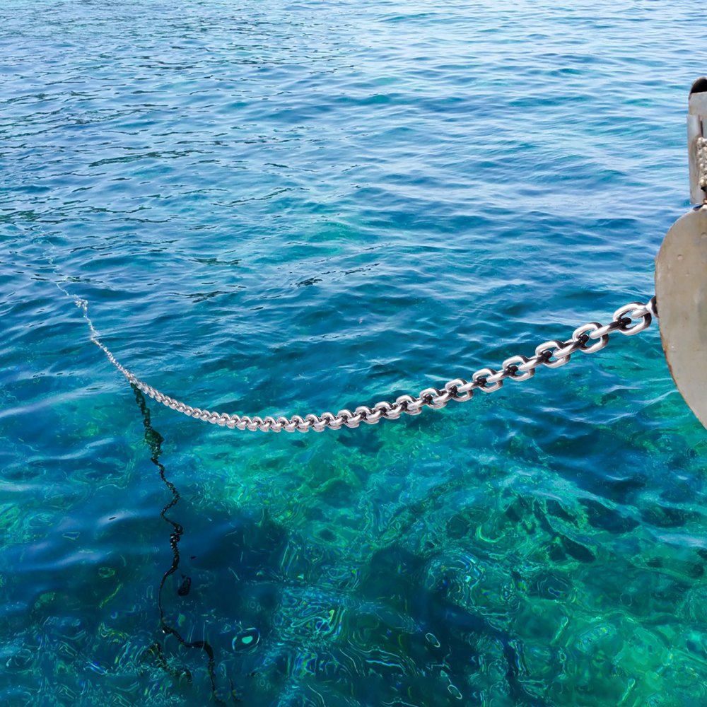 VEVOR Boat Anchor Chain, 5/16" x 6', 2373 lbs. WLL/7120 lbs. BS, 316 Stainless Steel Marine Grade Anchor Lead Chain with Dual Lock Ring Shackles for Boats, Deck, Fishing, Works with Different Anchors
