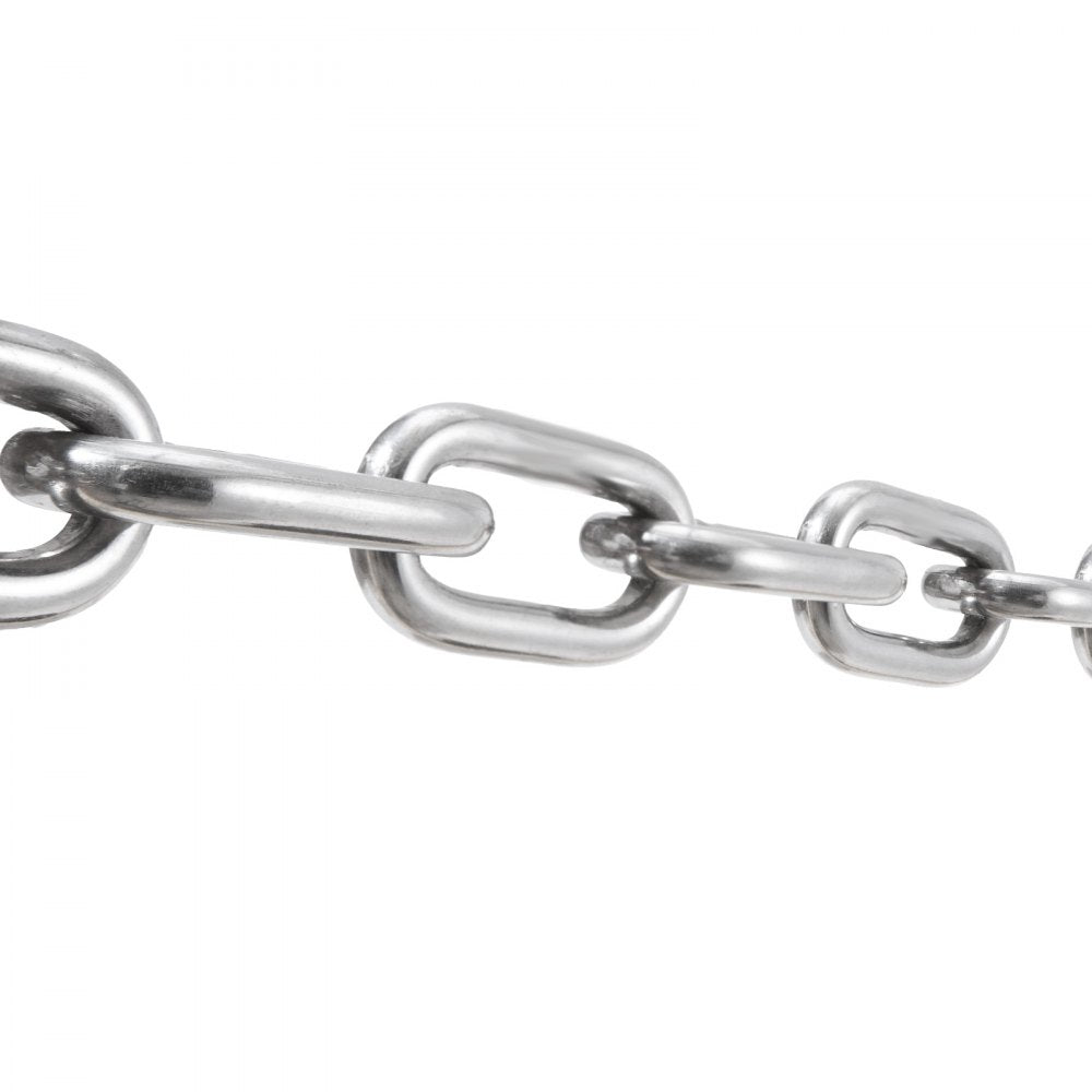 VEVOR Boat Anchor Chain, 5/16" x 6', 2373 lbs. WLL/7120 lbs. BS, 316 Stainless Steel Marine Grade Anchor Lead Chain with Dual Lock Ring Shackles for Boats, Deck, Fishing, Works with Different Anchors