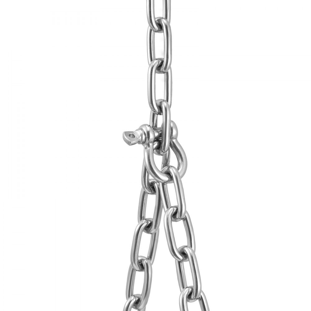VEVOR Boat Anchor Chain, 5/16" x 6', 2373 lbs. WLL/7120 lbs. BS, 316 Stainless Steel Marine Grade Anchor Lead Chain with Dual Lock Ring Shackles for Boats, Deck, Fishing, Works with Different Anchors