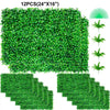 VEVOR 12PCS 24\"x16\" Grass Wall Panels for 32 SQ Feet, Boxwood Hedge Wall Panels, Artificial Grass Backdrop Wall 1.6\", Privacy Hedge Screen UV Protected for Outdoor Indoor Garden Fence Backyard