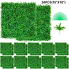 VEVOR Artificial Boxwood Panel UV 24pcs Boxwood Hedge Wall Panels Artificial Grass Backdrop Wall 10\" X 10\" 4 cm Green Grass Wall, Fake Hedge for Decor Privacy Fence Indoor, Outdoor Garden Backyard