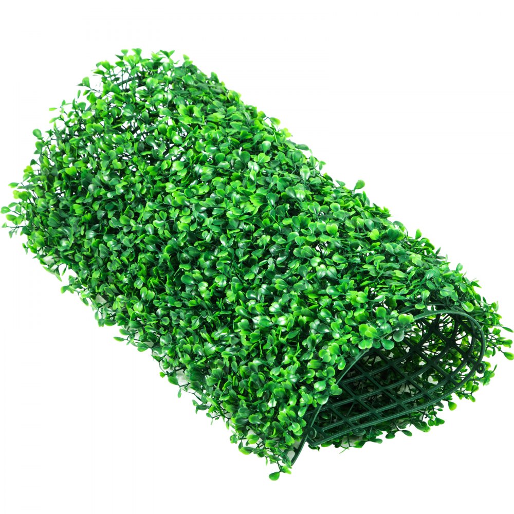 VEVOR Artificial Boxwood Panel UV 6pcs Boxwood Hedge Wall Panels, Artificial Grass Backdrop Wall 20\" X 20\" 4 cm Green Grass Wall, Fake Hedge for Decor Privacy Fence Indoor, Outdoor Garden Backyard