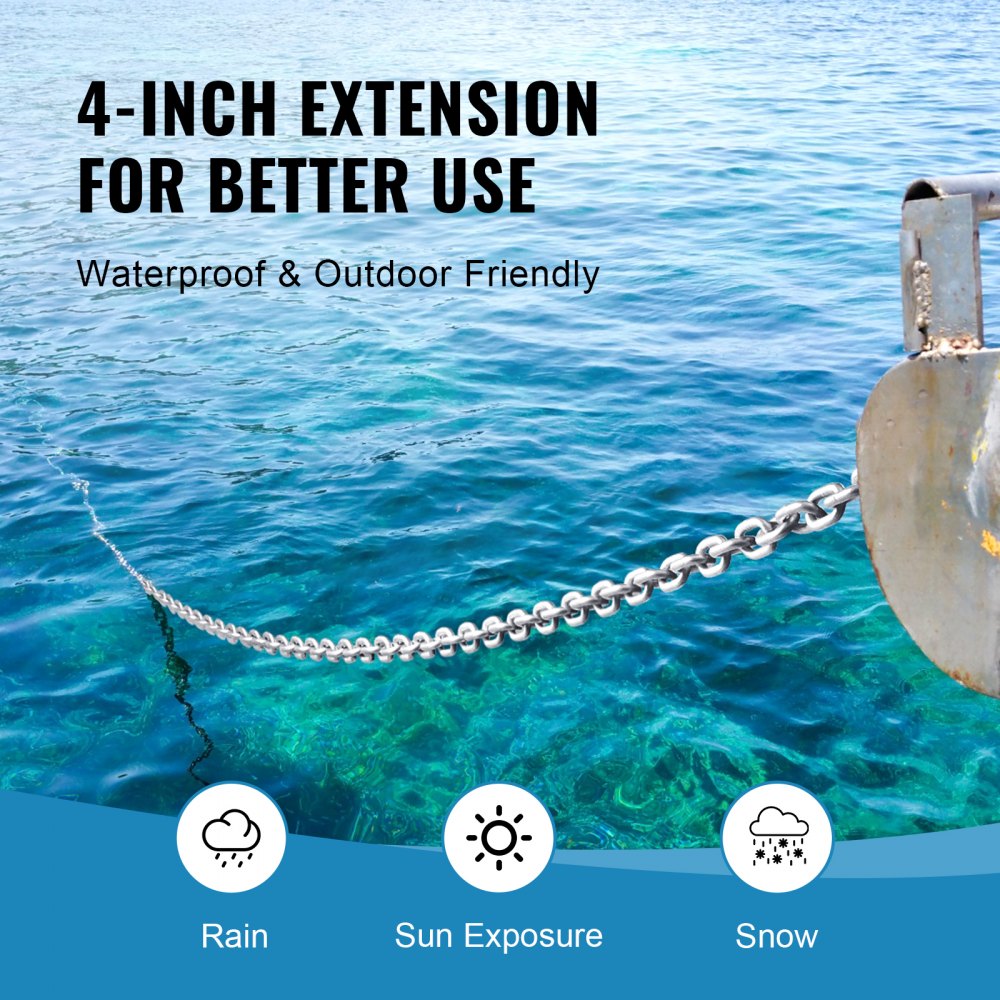 VEVOR Boat Anchor Chain, 5/16" x 20', 2373 lbs. WLL/7120 lbs. BS, Galvanized Steel Marine Grade Anchor Lead Chain with Dual Lock Ring Shackles for Boats, Deck, Fishing, Works with Different Anchors