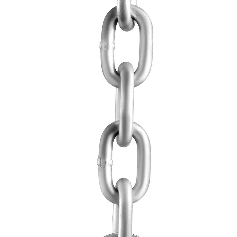VEVOR Boat Anchor Chain, 5/16" x 20', 2373 lbs. WLL/7120 lbs. BS, Galvanized Steel Marine Grade Anchor Lead Chain with Dual Lock Ring Shackles for Boats, Deck, Fishing, Works with Different Anchors