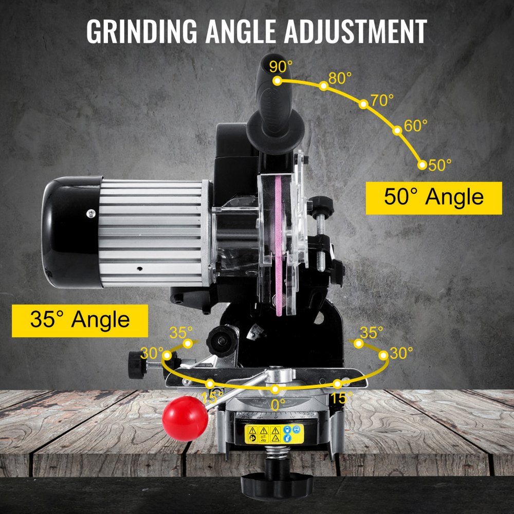 VEVOR Electric Chainsaw Sharpener, 230W Professional Multi-Angle Adjustable Chain Grinder 3000RPM, Electric Chainsaw Blade Sharpener for 1/4" to 2/5" Chains