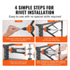 VEVOR Rivet Nut Tool, 16 inch Rivnut Tool Kit with 13PCS Metric and SAE Mandrels, 186PCS Rivet Nuts, Semi-auto Retraction, M3, M4, M5, M6, M8, M10, M12, 1/4-20, 5/16-18, 3/8-16, 1/2-13, 8-32, 10-24