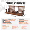 VEVOR Wooden Porch Swing 5 ft, Patio bench swing for Courtyard & Garden, Upgraded 880 lbs Strong Load Capacity, Heavy Duty Swing Chair Bench with Hanging Chains for Outdoors, Brown