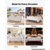 VEVOR Rectangular Tablecloths, 60 x 102 in 10 Pack, White Polyester Covers, for Party Wedding Banquet Festival, Washable, Reusable Table Cloth with Brushed Fabric, Neat Hems, Smooth Drape