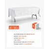 VEVOR Rectangular Tablecloths, 60 x 102 in 6 Pack, White Polyester Covers, for Party Wedding Banquet Festival, Washable, Reusable Table Cloth with Brushed Fabric, Neat Hems, Smooth Drape