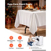 VEVOR Rectangular Tablecloths, 70 x 120 in 10 Pack, White Polyester Covers, for Party Wedding Banquet Festival, Washable, Reusable Table Cloth with Brushed Fabric, Neat Hems, Smooth Drape