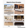 VEVOR Rectangular Tablecloths, 90 x 132 in 6 Pack, White Polyester Covers, for Party Wedding Banquet Festival, Washable, Reusable Table Cloth with Brushed Fabric, Neat Hems, Smooth Drape