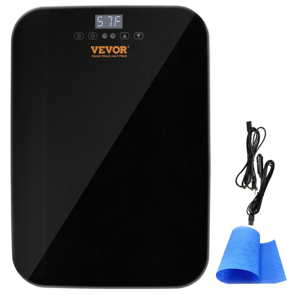 Vevor Mini Fridge for Bedroom, 20L Skincare Fridge with Touch Screen Temper Control, Outage Memory Small Beverage Refrigerator for Makeup Drink Food, AC/DC Cooler Heater for Office Dorm Car, Black
