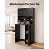VEVOR Coffee Bar Cabinet with Mini Fridge Space, 73"H, Storage & Outlet, for Home, Kitchen, Living Room, Liquor Wine Cabinets, Beverage Station with 4 Doors, Adjustable Shelves, Multi-Tier Storage