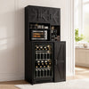 VEVOR Coffee Bar Cabinet with Mini Fridge Space, 73"H, Storage & Outlet, for Home, Kitchen, Living Room, Liquor Wine Cabinets, Beverage Station with 4 Doors, Adjustable Shelves, Multi-Tier Storage