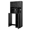 VEVOR Coffee Bar Cabinet with Mini Fridge Space, 73"H, Storage & Outlet, for Home, Kitchen, Living Room, Liquor Wine Cabinets, Beverage Station with 4 Doors, Adjustable Shelves, Multi-Tier Storage