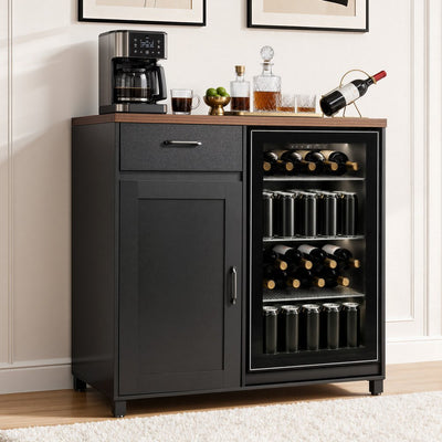 Vevor Coffee Bar Cabinet Mini Fridge Space Beverage Station Storage & Outlet 39