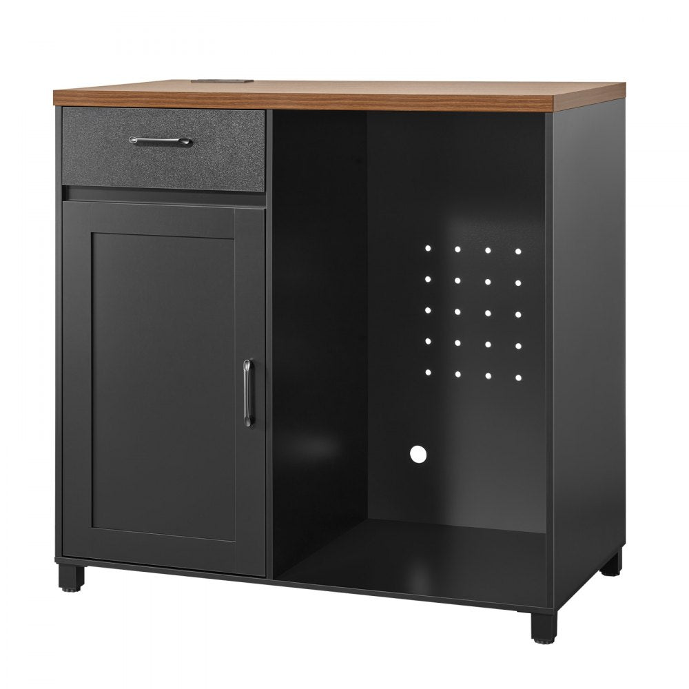 VEVOR Coffee Bar Cabinet with Mini Fridge Space, 39"W, Storage & Outlet, for Home, Kitchen, Living Room, Liquor Wine Beverage Station with Drawer, Door, Adjustable Shelf and Spacious Countertop