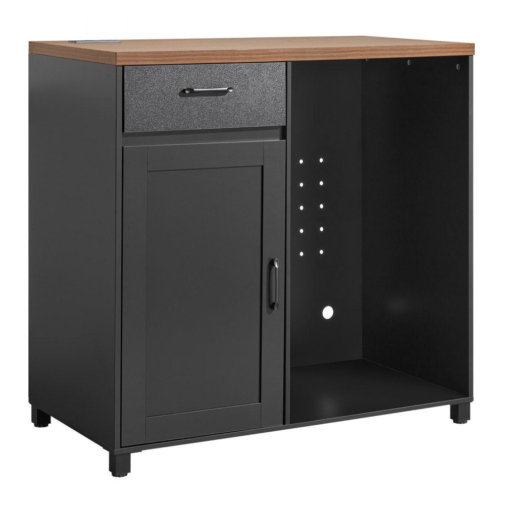 VEVOR Coffee Bar Cabinet with Mini Fridge Space, 39"W, Storage & Outlet, for Home, Kitchen, Living Room, Liquor Wine Beverage Station with Drawer, Door, Adjustable Shelf and Spacious Countertop