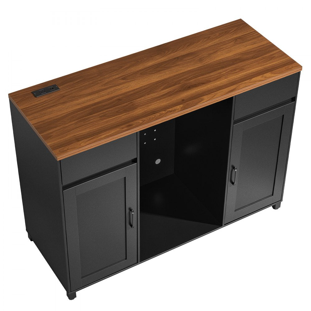 VEVOR Coffee Bar Cabinet with Mini Fridge Space, 53"W, Storage & Outlet, for Home, Kitchen, Living Room, Liquor Wine Beverage Station with 2 Drawers, 2 Doors, Adjustable Shelves, Countertop Storage