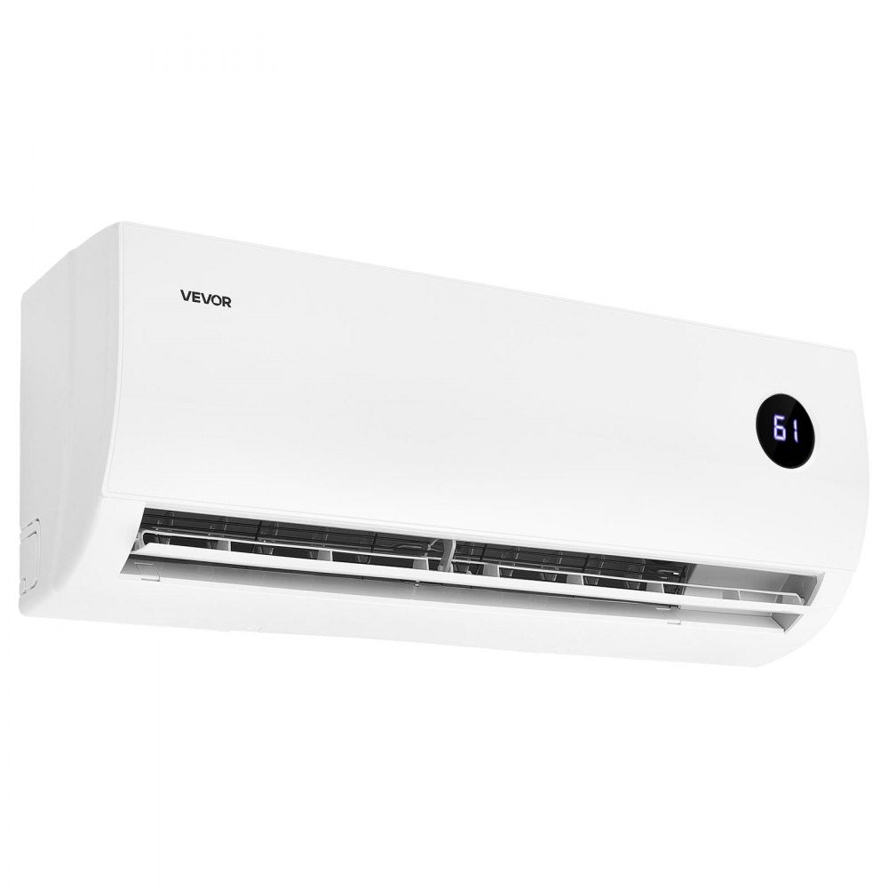 VEVOR Mini Split Air Conditioner, 12,000 BTU AC / 12,500 BTU Heat, 115V 19 SEER2 High Efficiency Energy Saving, Quiet Inverter System for 750 Sq.Ft Coverage Area, Easy to Maintain, for Home, Office