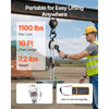 VEVOR Manual Lever Chain Hoist, 1/2T 1100LBS Capacity Heavy Duty Come Along, 10FT Lift G80 Alloy Steel Chain With Dual Pawl Mechanical Brake,360°Rotating Hooks, for Warehouse Construction Garage
