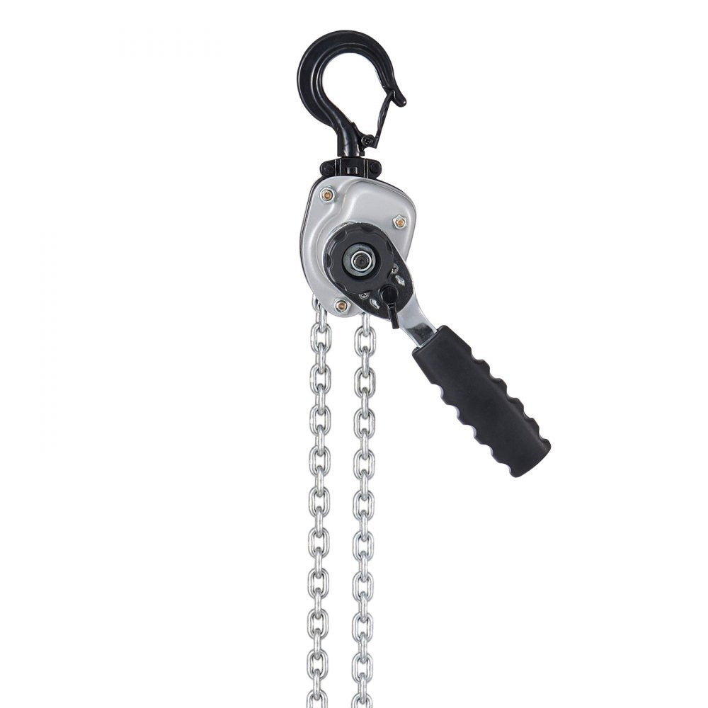 VEVOR Manual Lever Chain Hoist, 1/2T 1100LBS Capacity Heavy Duty Come Along, 10FT Lift G80 Alloy Steel Chain With Dual Pawl Mechanical Brake,360°Rotating Hooks, for Warehouse Construction Garage