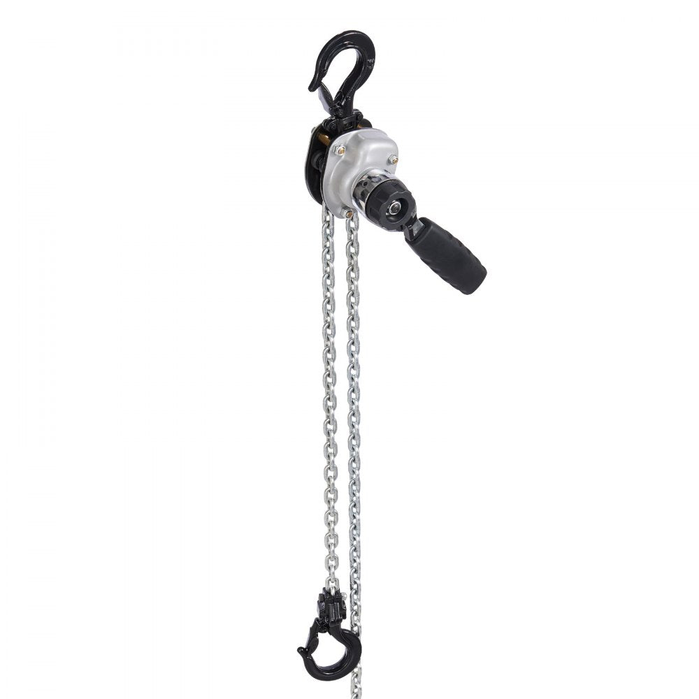 VEVOR Manual Lever Chain Hoist, 1/2T 1100LBS Capacity Heavy Duty Come Along, 10FT Lift G80 Alloy Steel Chain With Dual Pawl Mechanical Brake,360°Rotating Hooks, for Warehouse Construction Garage