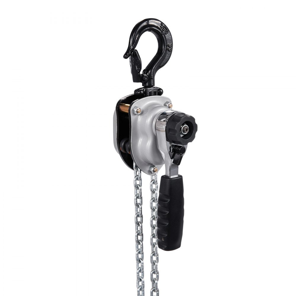 VEVOR Manual Lever Chain Hoist, 1/4T 550LBS Capacity Heavy Duty Come Along, 10FT Lift G80 Alloy Steel Chain With Dual Pawl Mechanical Brake,360°Rotating Hooks, for Warehouse Construction Garage