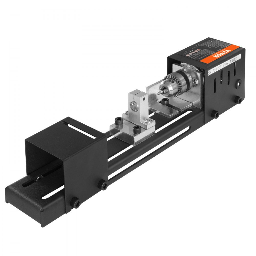 VEVOR Compact Lathe Machine, Dimensions 2.76 x 6.3 inches, 24VDC 96W, Includes Milling Machine Accessories, Features 7 Adjustable Speeds Ranging from 4220 to 8450 RPM, Ideal for DIY Woodworking and