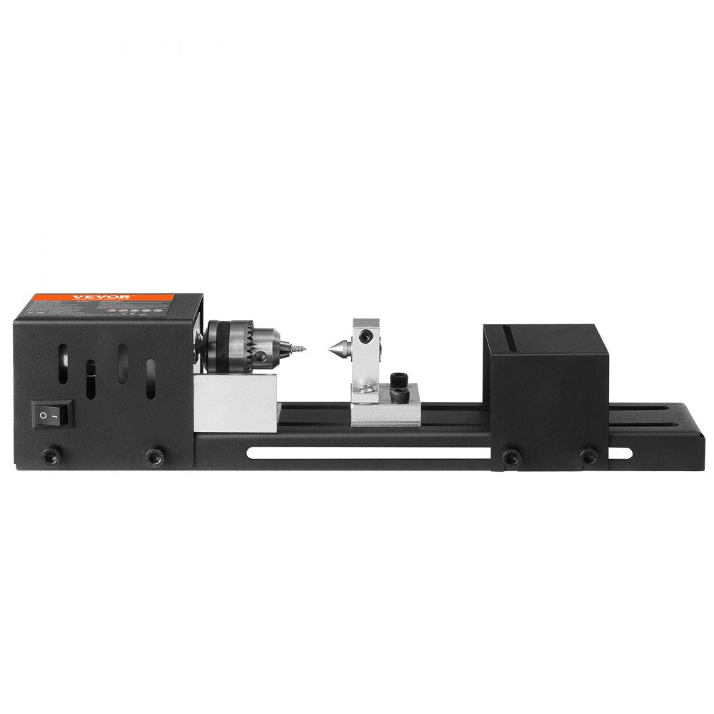 VEVOR Compact Lathe Machine, Dimensions 2.76 x 6.3 inches, 24VDC 96W, Includes Milling Machine Accessories, Features 7 Adjustable Speeds Ranging from 4220 to 8450 RPM, Ideal for DIY Woodworking and