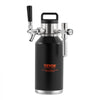 VEVOR Beer Growler Tap System, 64Oz 1.89L Mini Keg, 304 Stainless Steel Pressurized Beer Growler, Keg Growler with Pressure Display, CO2 Regulator Faucet, Leak-Proof Ring For Draft Homebrew Craft Beer