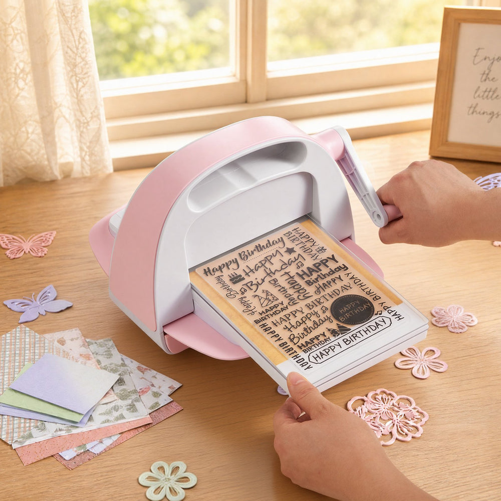 VEVOR Manual Die Cutting and Embossing Machine, 6" Opening, Portable Die Cut Machine Set with Cutting Dies, Embossing Folders, Paper Sheets, Cutting Plates, for Scrapbooking, Card Making, Crafting