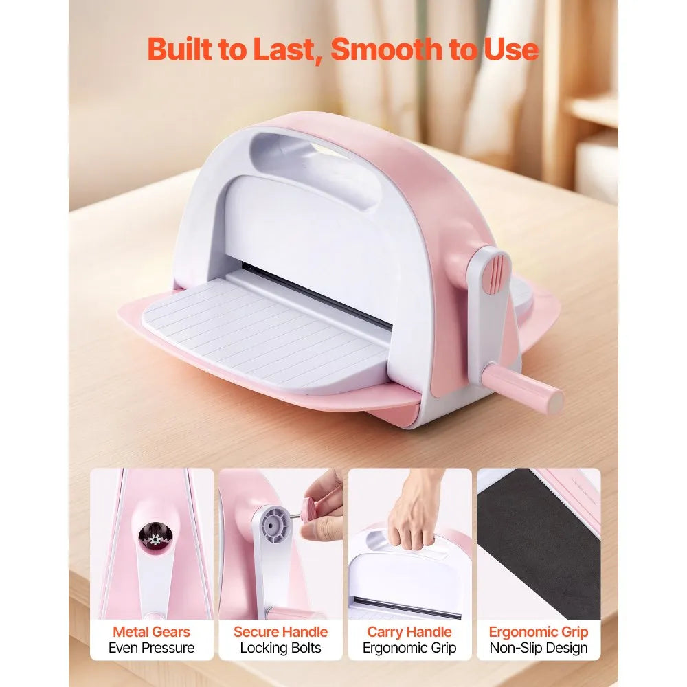 VEVOR Manual Die Cutting and Embossing Machine, 9" Opening, Portable Die Cut Machine Set with Cutting Dies, Embossing Folders, Paper Sheets, Cutting Plates, for Scrapbooking, Card Making, Crafting