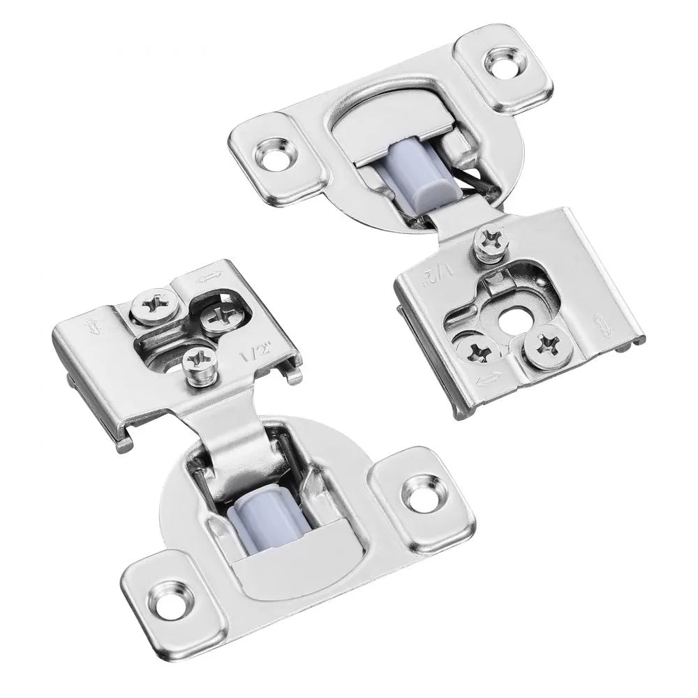 VEVOR Cabinet Hinges, 50 Packs Partial Overlay Kitchen Cabinet Door Hinges, 105 Degree Opening Angel Soft Close Concealed Cupboard Hinges for Framed Cabinet Type, with Mounting Screws