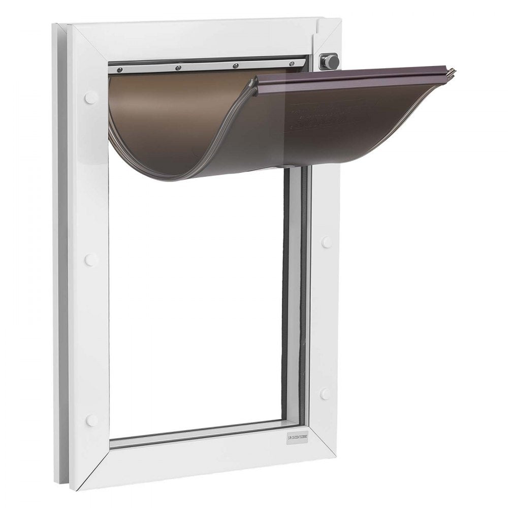 VEVOR Pet Door, Large, with Double Magnetic Flaps and Metal Frame, Strong and Weatherproof Dog Door for Interior and Exterior Doors, Easy to Install, Easy In-and-Out Access for Doggies, White