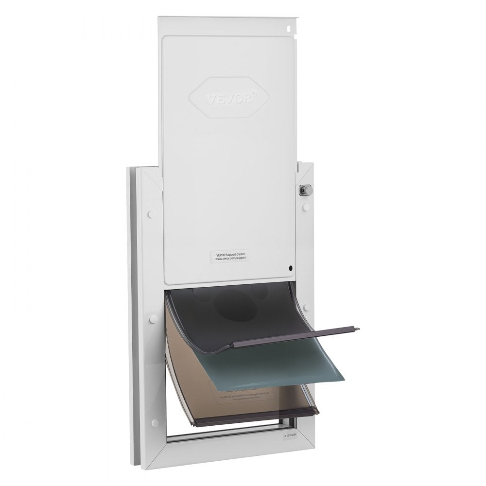 VEVOR Pet Door, Large, with Three Magnetic Flaps and Metal Frame, Strong and Weatherproof Dog Door for Interior and Exterior Doors, Easy to Install, Easy In-and-Out Access for Doggies, White