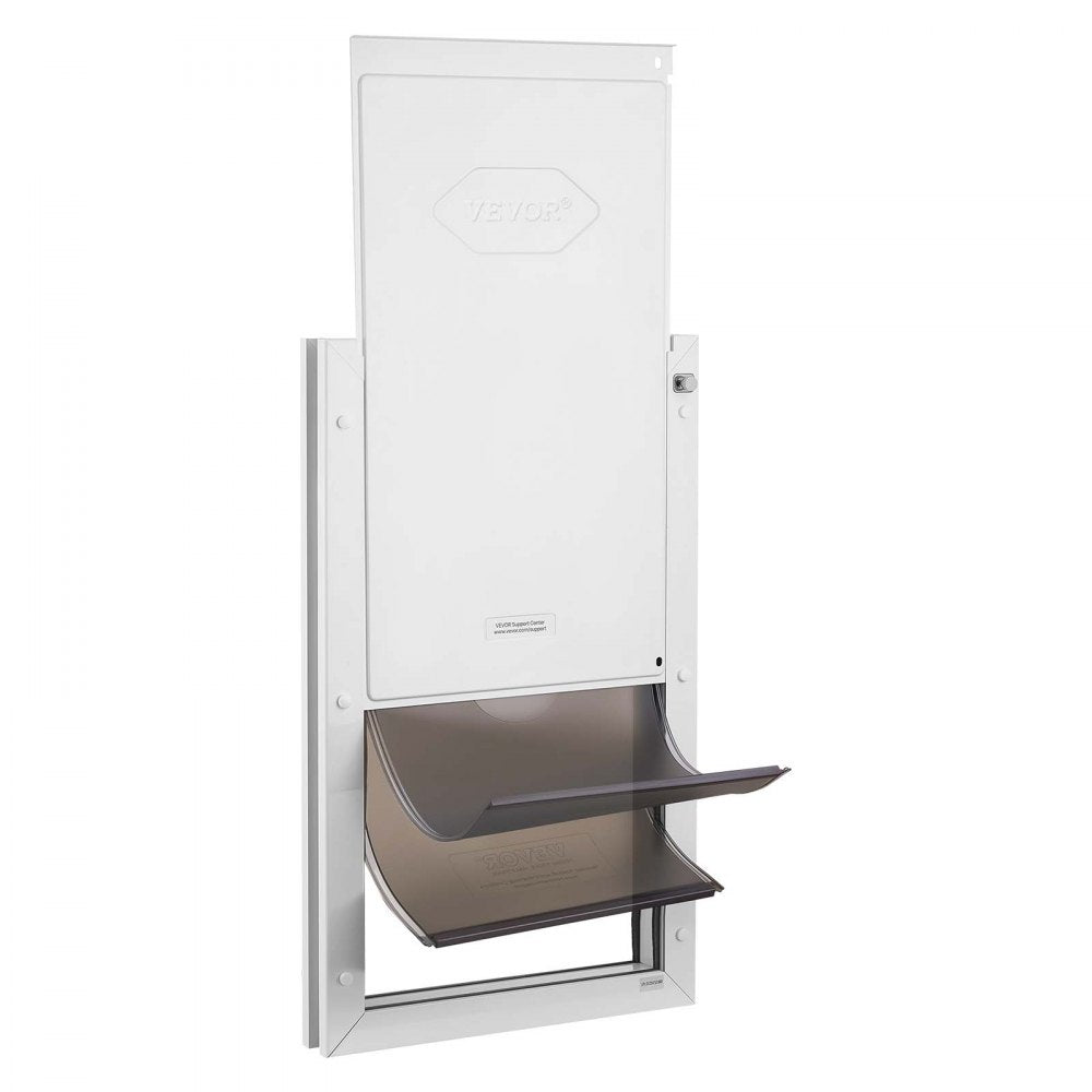 VEVOR Pet Door, X-Large, with Double Magnetic Flaps and Metal Frame, Strong and Weatherproof Dog Door for Interior and Exterior Doors, Easy to Install, Easy In-and-Out Access for Doggies, White